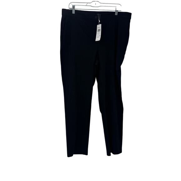 Eileen Fisher Black Cotton Blend Ponte High-Waisted Slim Pant Size XL NWT - Picture 2 of 12